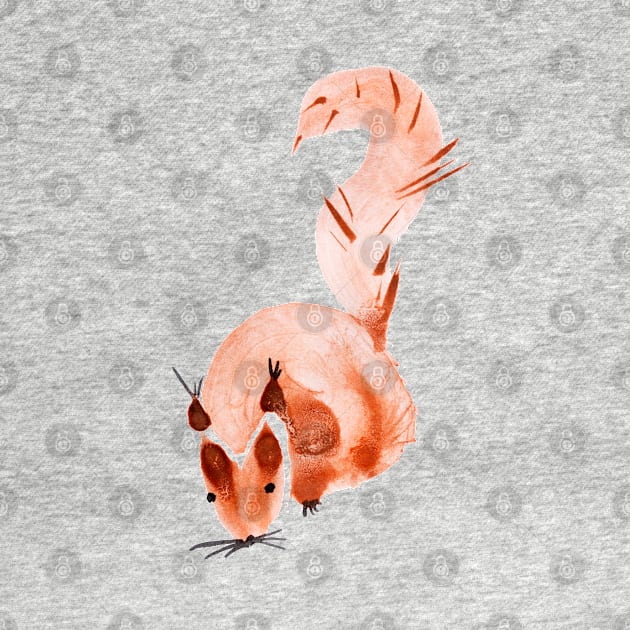 Watercolor squirrel by Olga Berlet